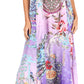 Sakkas Sofia Women's Spaghetti Strap V-neck Floral Print Summer Casual Maxi Dress
