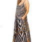 Sakkas Sofia Women's Spaghetti Strap V-neck Floral Print Summer Casual Maxi Dress