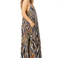 Sakkas Sofia Women's Spaghetti Strap V-neck Floral Print Summer Casual Maxi Dress