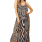 Sakkas Sofia Women's Spaghetti Strap V-neck Floral Print Summer Casual Maxi Dress