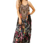 Sakkas Sofia Women's Spaghetti Strap V-neck Floral Print Summer Casual Maxi Dress