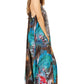 Sakkas Sofia Women's Spaghetti Strap V-neck Floral Print Summer Casual Maxi Dress