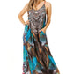Sakkas Sofia Women's Spaghetti Strap V-neck Floral Print Summer Casual Maxi Dress