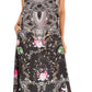 Sakkas Sofia Women's Spaghetti Strap V-neck Floral Print Summer Casual Maxi Dress