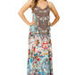 Sakkas Sofia Women's Spaghetti Strap V-neck Floral Print Summer Casual Maxi Dress