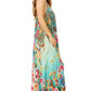Sakkas Sofia Women's Spaghetti Strap V-neck Floral Print Summer Casual Maxi Dress