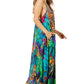 Sakkas Sofia Women's Spaghetti Strap V-neck Floral Print Summer Casual Maxi Dress