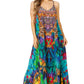 Sakkas Sofia Women's Spaghetti Strap V-neck Floral Print Summer Casual Maxi Dress