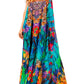 Sakkas Sofia Women's Spaghetti Strap V-neck Floral Print Summer Casual Maxi Dress