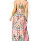 Sakkas Sofia Women's Spaghetti Strap V-neck Floral Print Summer Casual Maxi Dress