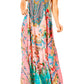 Sakkas Sofia Women's Spaghetti Strap V-neck Floral Print Summer Casual Maxi Dress