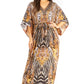 Sakkas Maribel Maxi Caftan Dress - Women's V-Neck, Short Sleeves