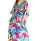 Sakkas Maribel Maxi Caftan Dress - Women's V-Neck, Short Sleeves