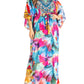 Sakkas Maribel Maxi Caftan Dress - Women's V-Neck, Short Sleeves