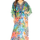 Sakkas Maribel Maxi Caftan Dress - Women's V-Neck, Short Sleeves