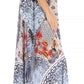 Sakkas Milanna Women's V neck Short Sleeve Vibrant Print Caftan Dress Cover-up