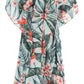 Sakkas Milanna Women's V neck Short Sleeve Vibrant Print Caftan Dress Cover-up