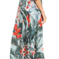 Sakkas Milanna Women's V neck Short Sleeve Vibrant Print Caftan Dress Cover-up