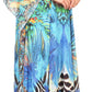 Sakkas Milanna Women's V neck Short Sleeve Vibrant Print Caftan Dress Cover-up