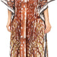 Sakkas Milanna Women's V neck Short Sleeve Vibrant Print Caftan Dress Cover-up