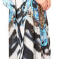 Sakkas Milanna Women's V neck Short Sleeve Vibrant Print Caftan Dress Cover-up