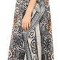 Sakkas Milanna Women's V neck Short Sleeve Vibrant Print Caftan Dress Cover-up