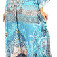 Sakkas Milanna Women's V neck Short Sleeve Vibrant Print Caftan Dress Cover-up