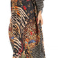 Sakkas Milanna Women's V neck Short Sleeve Vibrant Print Caftan Dress Cover-up