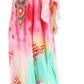 Sakkas Milanna Women's V neck Short Sleeve Vibrant Print Caftan Dress Cover-up