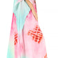 Sakkas Milanna Women's V neck Short Sleeve Vibrant Print Caftan Dress Cover-up