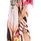Sakkas Milanna Women's V neck Short Sleeve Vibrant Print Caftan Dress Cover-up