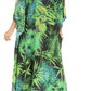 Sakkas Milanna Women's V neck Short Sleeve Vibrant Print Caftan Dress Cover-up