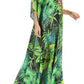 Sakkas Milanna Women's V neck Short Sleeve Vibrant Print Caftan Dress Cover-up