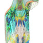 Sakkas Milanna Women's V neck Short Sleeve Vibrant Print Caftan Dress Cover-up