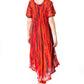 Sakkas Devora Women's Maxi NightGown Caftan Kaftan Dress Tie Dye Batik & Corset