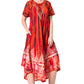 Sakkas Devora Women's Maxi NightGown Caftan Kaftan Dress Tie Dye Batik & Corset
