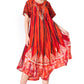 Sakkas Devora Women's Maxi NightGown Caftan Kaftan Dress Tie Dye Batik & Corset
