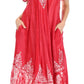 Sakkas Devora Women's Maxi NightGown Caftan Kaftan Dress Tie Dye Batik & Corset