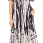 Sakkas Devora Women's Maxi NightGown Caftan Kaftan Dress Tie Dye Batik & Corset