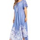 Sakkas Devora Women's Maxi NightGown Caftan Kaftan Dress Tie Dye Batik & Corset