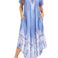 Sakkas Devora Women's Maxi NightGown Caftan Kaftan Dress Tie Dye Batik & Corset