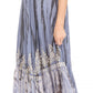 Sakkas Devora Women's Maxi NightGown Caftan Kaftan Dress Tie Dye Batik & Corset