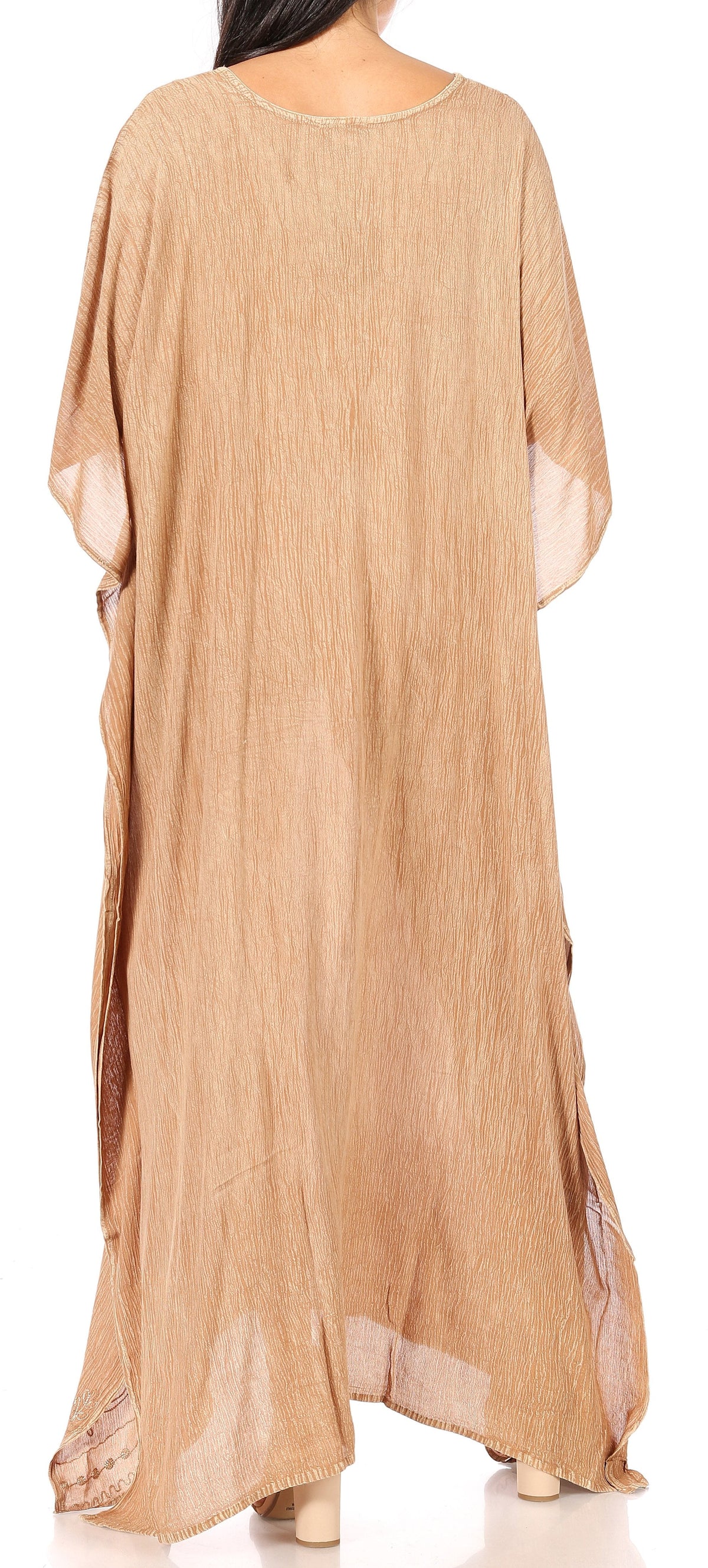 Sakkas Favi Vestido largo casual maxi para mujer Caftán para cubrirse para descansar de rayón