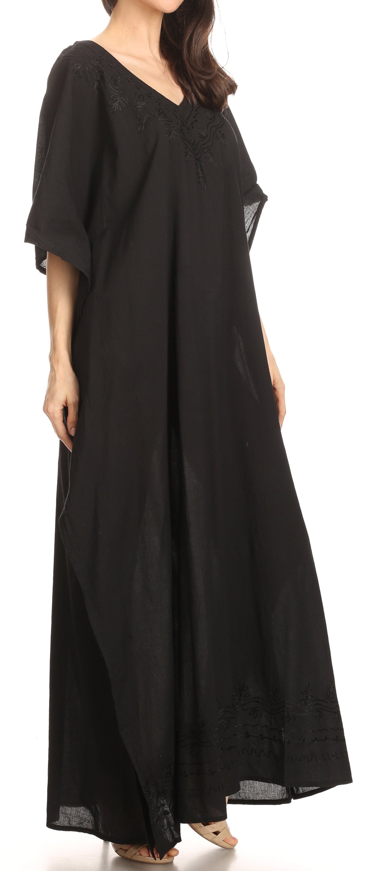 Sakkas Favi Vestido largo casual maxi para mujer Caftán para cubrirse para descansar de rayón