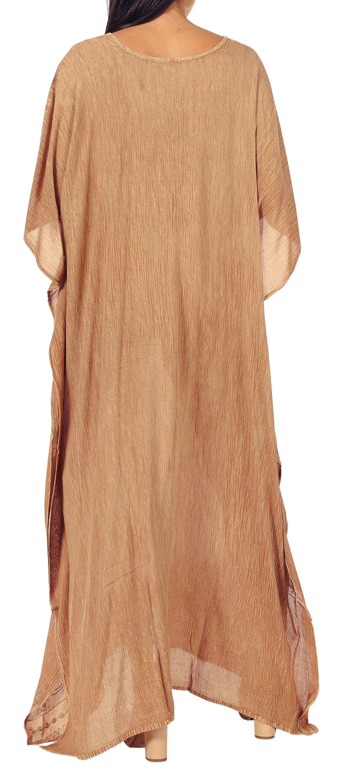 Sakkas Favi Vestido largo casual maxi para mujer Caftán para cubrirse para descansar de rayón