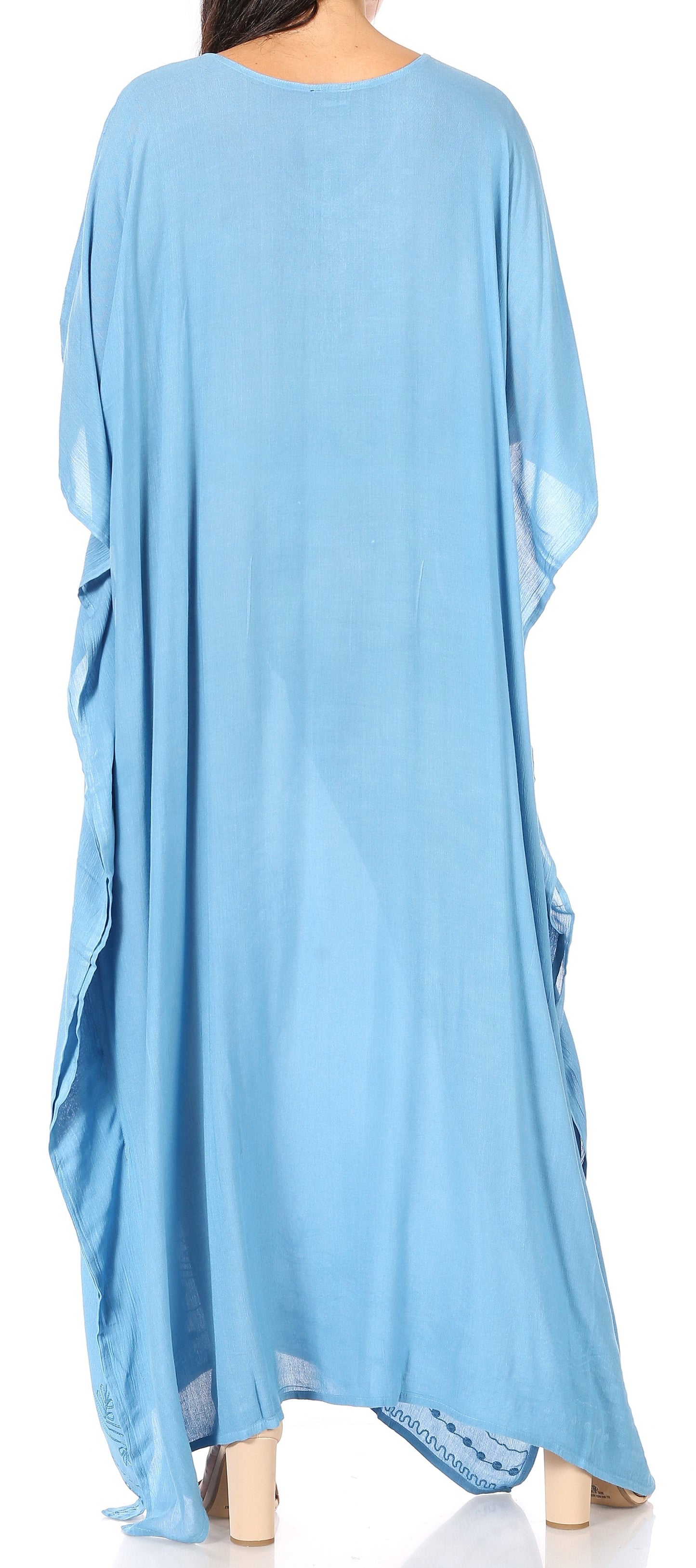 Sakkas Favi Vestido largo casual maxi para mujer Caftán para cubrirse para descansar de rayón