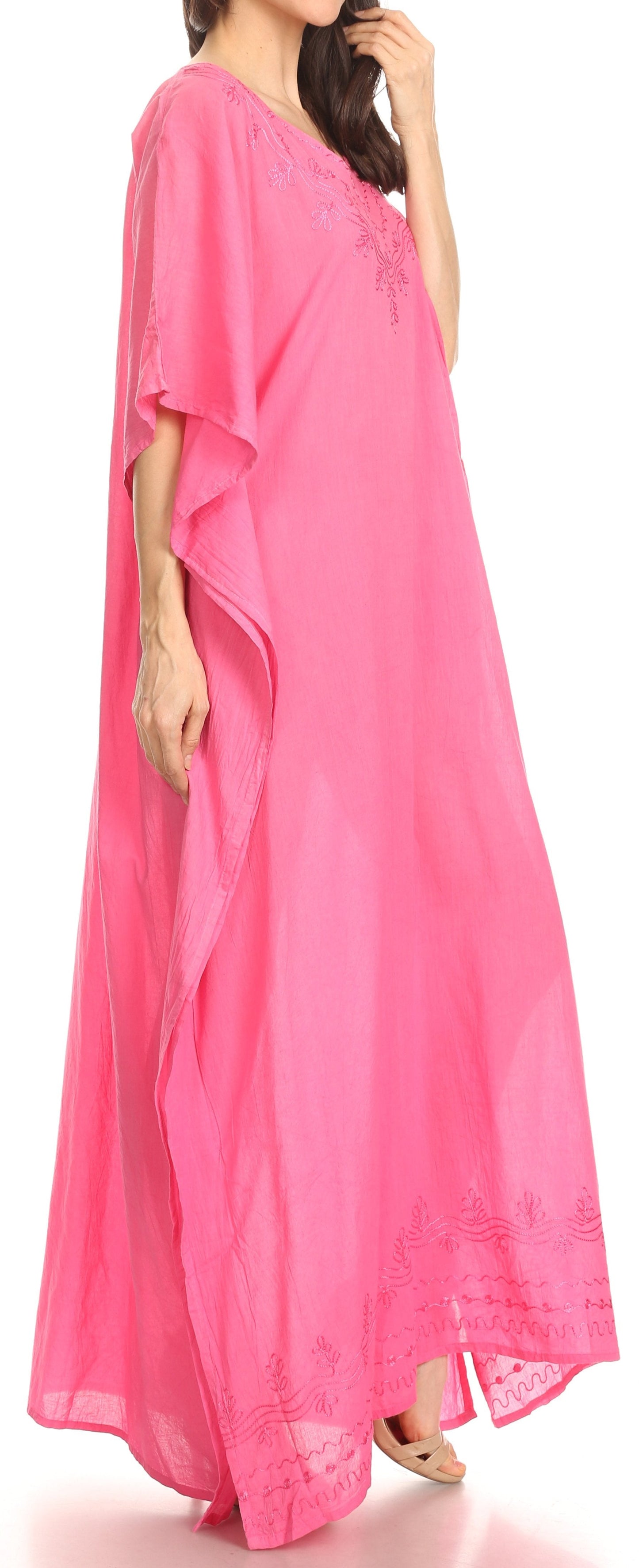 Sakkas Favi Vestido largo casual maxi para mujer Caftán para cubrirse para descansar de rayón