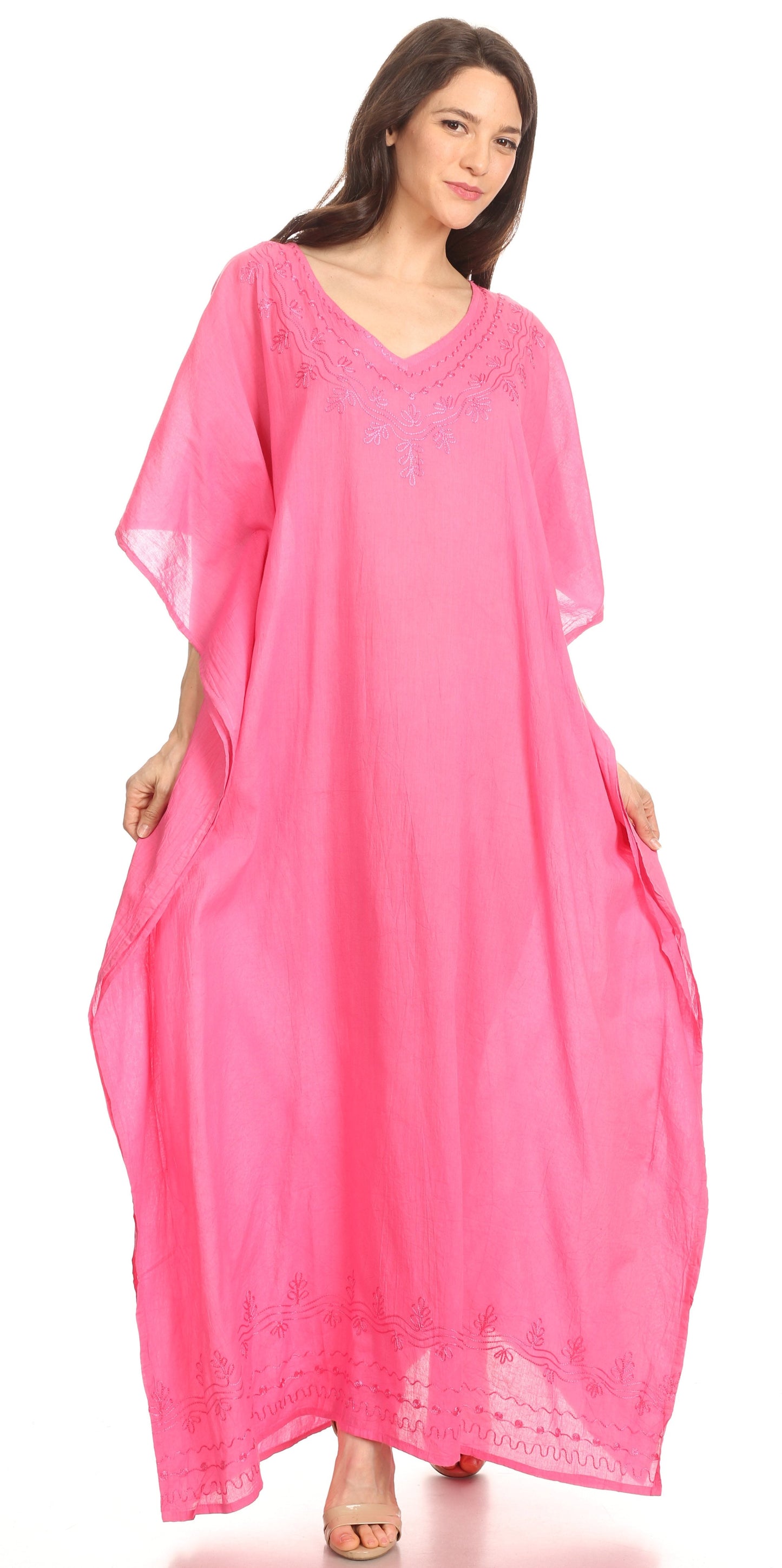 Sakkas Favi Vestido largo casual maxi para mujer Caftán para cubrirse para descansar de rayón