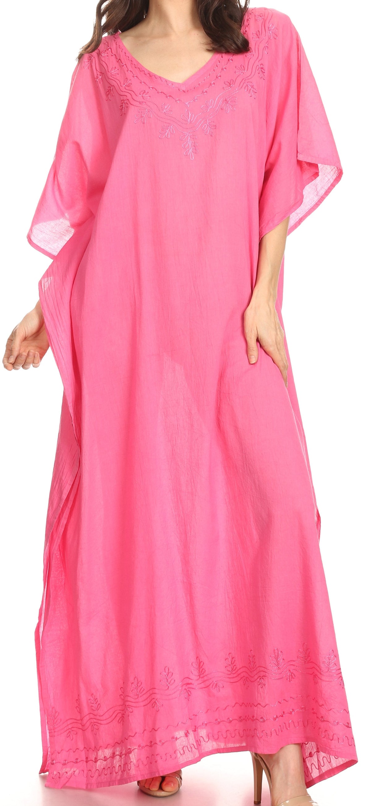Sakkas Favi Vestido largo casual maxi para mujer Caftán para cubrirse para descansar de rayón