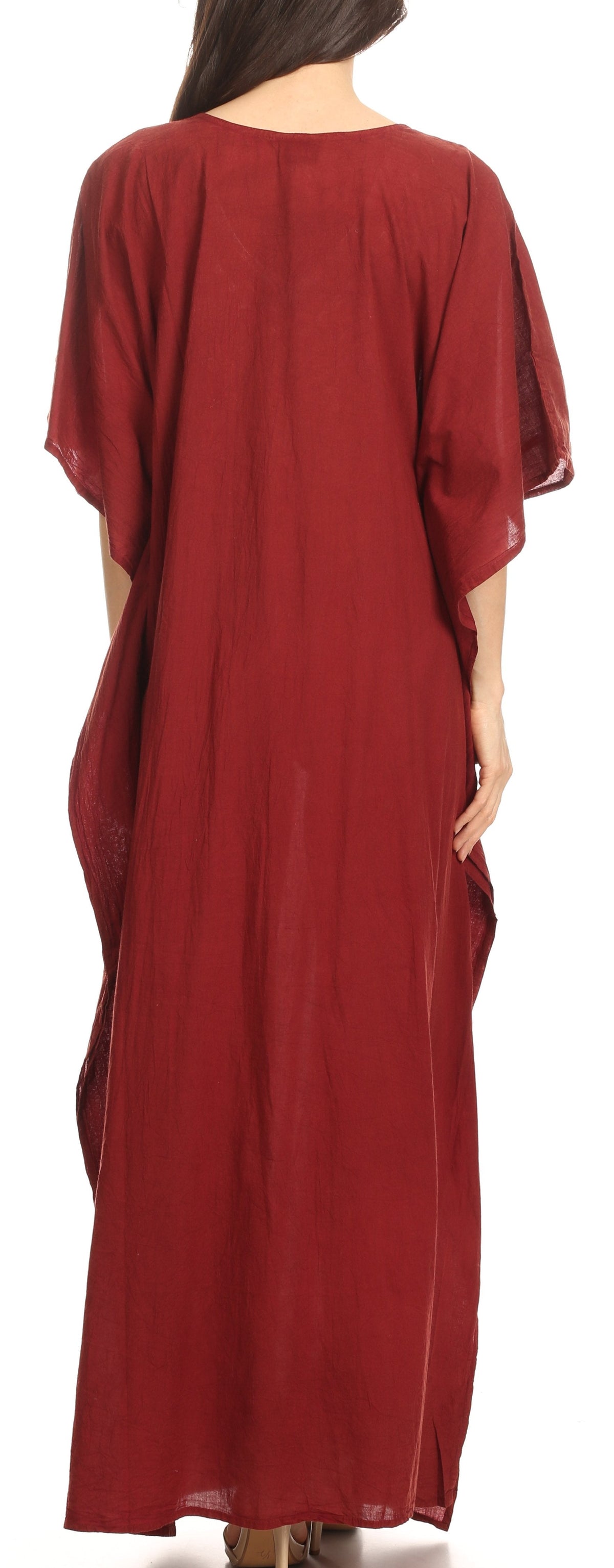 Sakkas Favi Vestido largo casual maxi para mujer Caftán para cubrirse para descansar de rayón